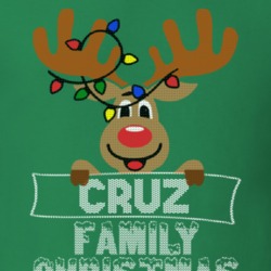 Cruz Family Christmas Reindeer Knitted Look Christmas T Shirt 35073852