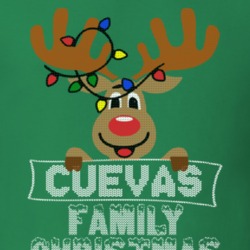 Cuevas Family Christmas Reindeer Knitted Look Christmas T Shirt 35073853