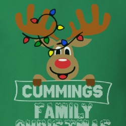 Cummings Family Christmas Reindeer Knitted Look Christmas T Shirt 35073855