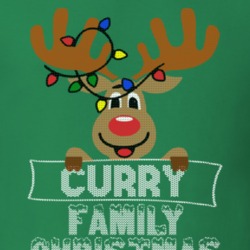 Curry Family Christmas Reindeer Knitted Look Christmas T Shirt 35073858