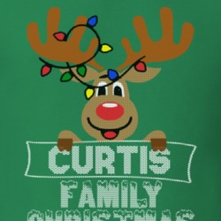 Curtis Family Christmas Reindeer Knitted Look Christmas T Shirt 35073860