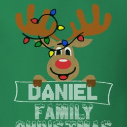 Daniel Family Christmas Reindeer Knitted Look Christmas T Shirt 35073863