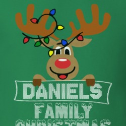 Daniels Family Christmas Reindeer Knitted Look Christmas T Shirt 35073866