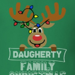 Daugherty Family Christmas Reindeer Knitted Look Christmas T Shirt 35073868