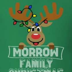 Morrow Family Christmas Reindeer Knitted Look Christmas T Shirt 35074549