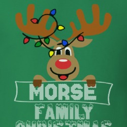 Morse Family Christmas Reindeer Knitted Look Christmas T Shirt 35074551