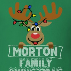 Morton Family Christmas Reindeer Knitted Look Christmas T Shirt 35074553
