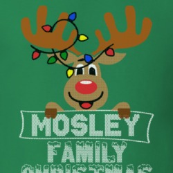 Mosley Family Christmas Reindeer Knitted Look Christmas T Shirt 35074556