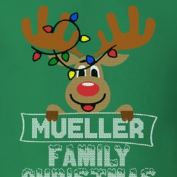 Mueller Family Christmas Reindeer Knitted Look Christmas T Shirt 35074561