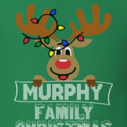 Murphy Family Christmas Reindeer Knitted Look Christmas T Shirt 35074569