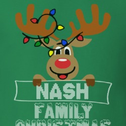 Nash Family Christmas Reindeer Knitted Look Christmas T Shirt 35074574