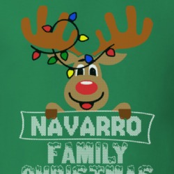 Navarro Family Christmas Reindeer Knitted Look Christmas T Shirt 35074576