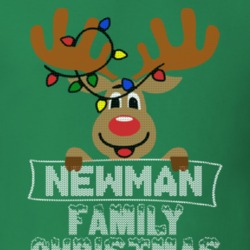 Newman Family Christmas Reindeer Knitted Look Christmas T Shirt 35074581