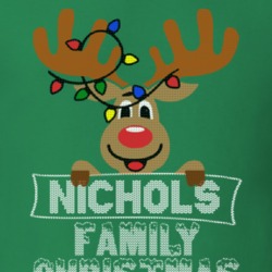 Nichols Family Christmas Reindeer Knitted Look Christmas T Shirt 35074586