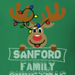 Sanford Family Christmas Reindeer Knitted Look Christmas T Shirt 35074805