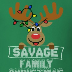 Savage Family Christmas Reindeer Knitted Look Christmas T Shirt 35074813