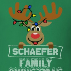 Schaefer Family Christmas Reindeer Knitted Look Christmas T Shirt 35074817