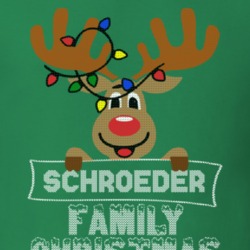 Schroeder Family Christmas Reindeer Knitted Look Christmas T Shirt 35074823