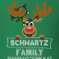 Schwartz Family Christmas Reindeer Knitted Look Christmas T Shirt 35074827