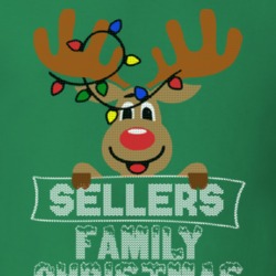 Sellers Family Christmas Reindeer Knitted Look Christmas T Shirt 35074830