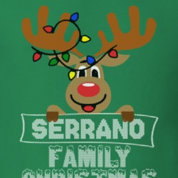 Serrano Family Christmas Reindeer Knitted Look Christmas T Shirt 35074832