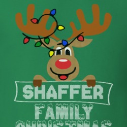 Shaffer Family Christmas Reindeer Knitted Look Christmas T Shirt 35074835