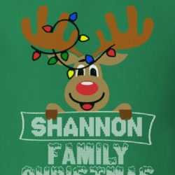 Shannon Family Christmas Reindeer Knitted Look Christmas T Shirt 35074839