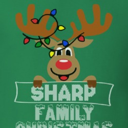 Sharp Family Christmas Reindeer Knitted Look Christmas T Shirt 35074840