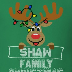 Shaw Family Christmas Reindeer Knitted Look Christmas T Shirt 35074842