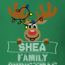 Shea Family Christmas Reindeer Knitted Look Christmas T Shirt 35074844