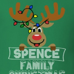 Spence Family Christmas Reindeer Knitted Look Christmas T Shirt 35074892