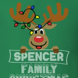 Spencer Family Christmas Reindeer Knitted Look Christmas T Shirt 35074894