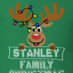 Stanley Family Christmas Reindeer Knitted Look Christmas T Shirt 35074898