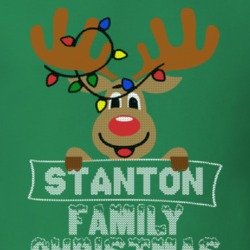 Stanton Family Christmas Reindeer Knitted Look Christmas T Shirt 35074900