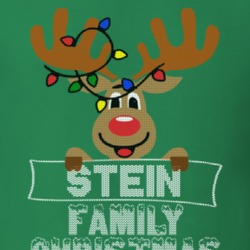 Stein Family Christmas Reindeer Knitted Look Christmas T Shirt 35074906