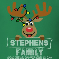 Stephens Family Christmas Reindeer Knitted Look Christmas T Shirt 35074908