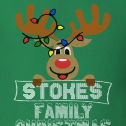 Stokes Family Christmas Reindeer Knitted Look Christmas T Shirt 35074917