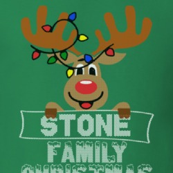 Stone Family Christmas Reindeer Knitted Look Christmas T Shirt 35074919