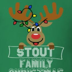 Stout Family Christmas Reindeer Knitted Look Christmas T Shirt 35074921