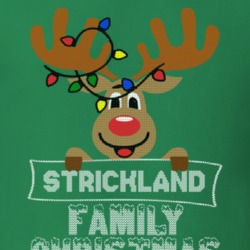 Strickland Family Christmas Reindeer Knitted Look Christmas T Shirt 35074923