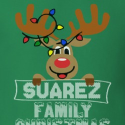Suarez Family Christmas Reindeer Knitted Look Christmas T Shirt 35074928