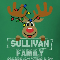 Sullivan Family Christmas Reindeer Knitted Look Christmas T Shirt 35074930