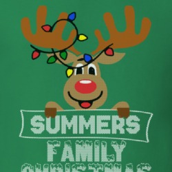 Summers Family Christmas Reindeer Knitted Look Christmas T Shirt 35074932
