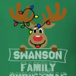 Swanson Family Christmas Reindeer Knitted Look Christmas T Shirt 35074936