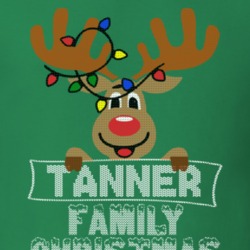 Tanner Family Christmas Reindeer Knitted Look Christmas T Shirt 35074941