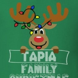 Tapia Family Christmas Reindeer Knitted Look Christmas T Shirt 35074943