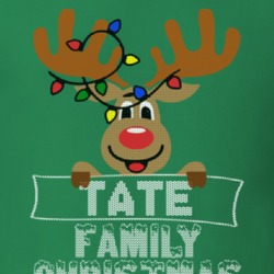 Tate Family Christmas Reindeer Knitted Look Christmas T Shirt 35074944