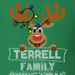 Terrell Family Christmas Reindeer Knitted Look Christmas T Shirt 35074948