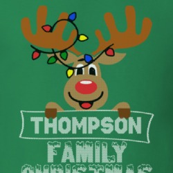 Thompson Family Christmas Reindeer Knitted Look Christmas T Shirt 35074953