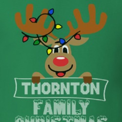 Thornton Family Christmas Reindeer Knitted Look Christmas T Shirt 35074955